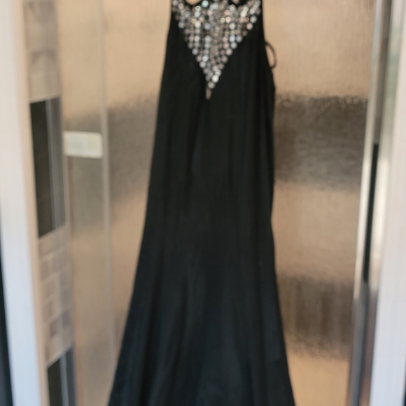 Sexy black stretchy feather and rhinestone dress wedding club prom unique party - Picture 4 of 7